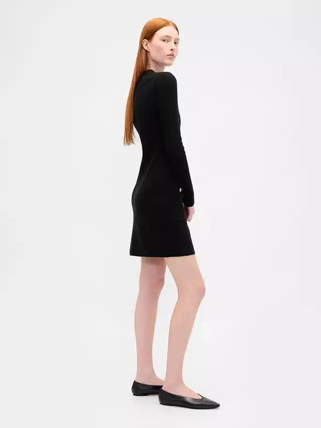 Vestito in maglia a coste CashSoft con tasche