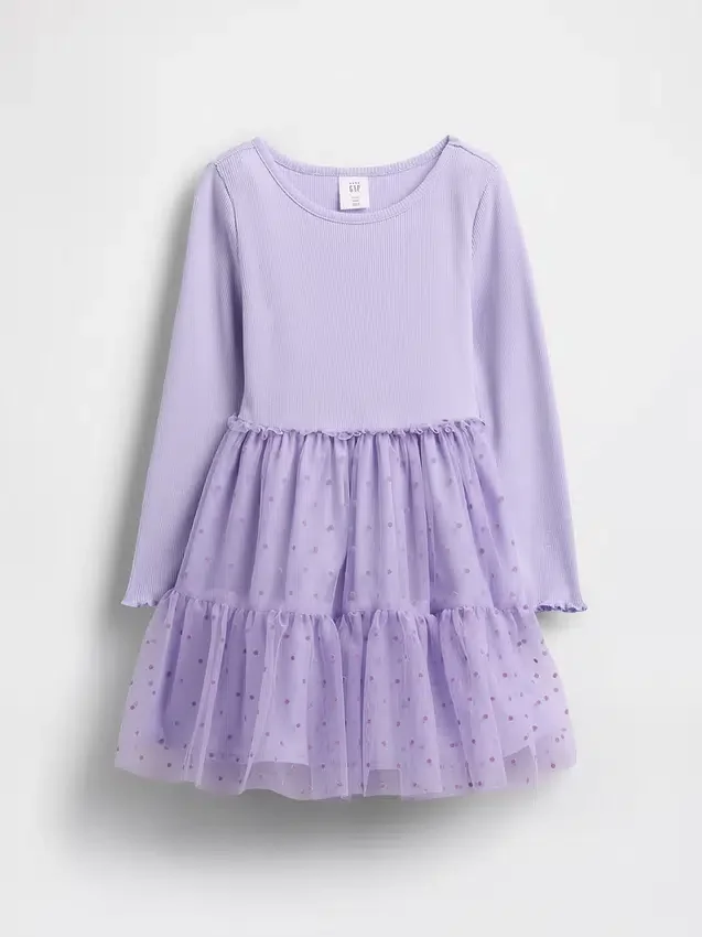 Vestito in tulle e tessuti misti per neonato & bebè