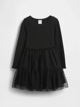 Vestito in tulle e tessuti misti per neonato & bebè