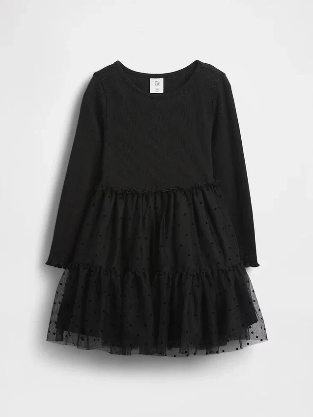 Vestito in tulle e tessuti misti per neonato & bebè