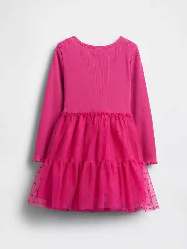 Vestito in tulle e tessuti misti per neonato & bebè