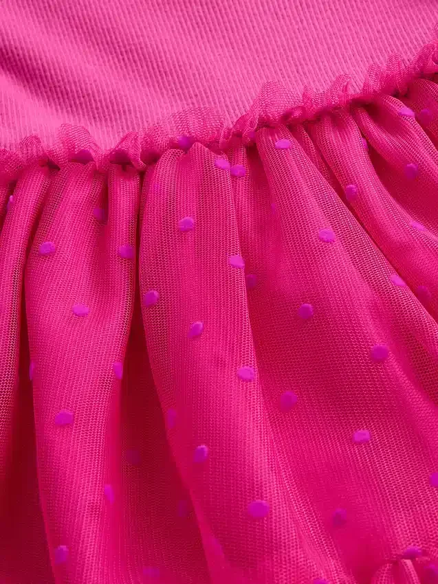 Vestito in tulle e tessuti misti per neonato & bebè