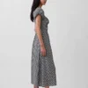 Vestito lungo a vita bassa in misto lino