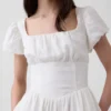Vestito lungo a vita bassa in misto lino