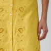 Vestito lungo con canotta ricamata in misto lino