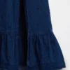 Vestito lungo con maniche a sbuffo ricamate
