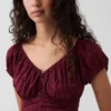 Vestito lungo con scollo a V e orlo con volant