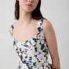 Vestito lungo con vita bassa e cuciture