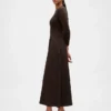 Vestito lungo con vita bassa in tessuti misti