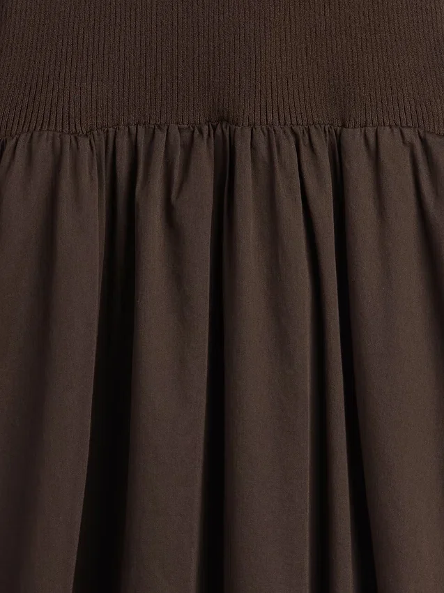 Vestito lungo con vita bassa in tessuti misti