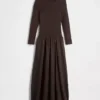 Vestito lungo con vita bassa in tessuti misti