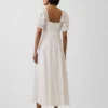 Vestito lungo con vita impero in misto lino
