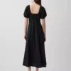 Vestito lungo con vita impero in misto lino