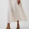Vestito lungo con vita impero in misto lino