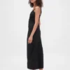 Vestito lungo in denim morbidissimo con chiusura frontale a zip