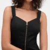 Vestito lungo in denim morbidissimo con chiusura frontale a zip