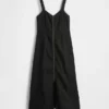 Vestito lungo in denim morbidissimo con chiusura frontale a zip