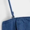 Vestito lungo in denim senza spalline