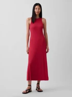 Vestito lungo moderno con reggiseno integrato a costine
