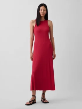 Vestito lungo moderno con reggiseno integrato a costine