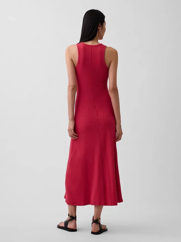 Vestito lungo moderno con reggiseno integrato a costine
