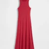 Vestito lungo moderno con reggiseno integrato a costine
