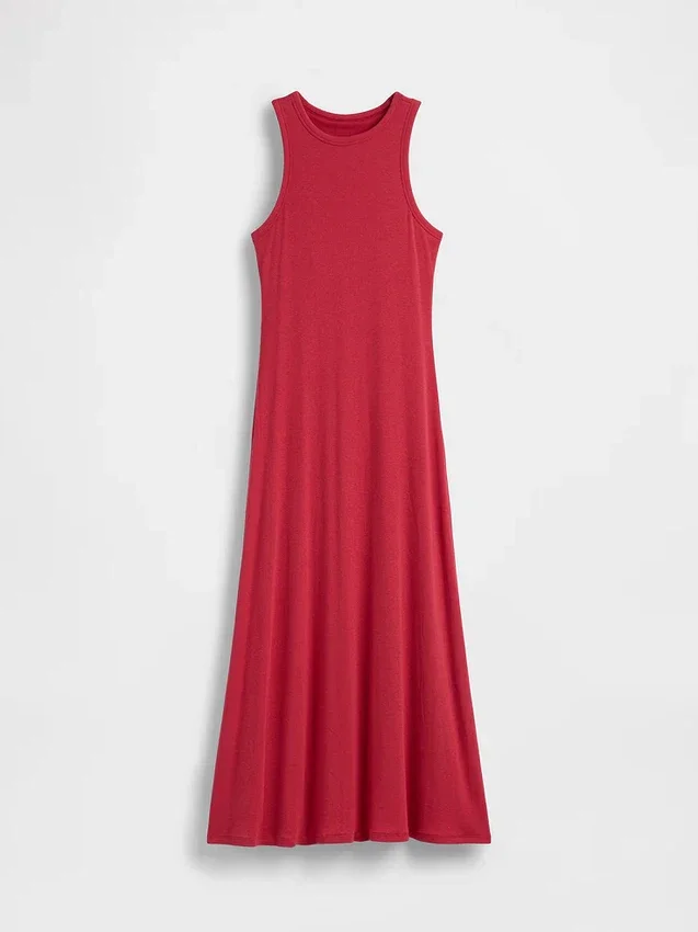 Vestito lungo moderno con reggiseno integrato a costine