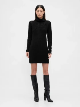 Vestito maglione a collo alto CashSoft Pointelle