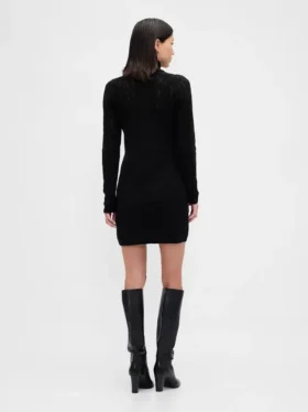 Vestito maglione a collo alto CashSoft Pointelle