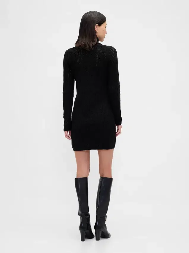Vestito maglione a collo alto CashSoft Pointelle