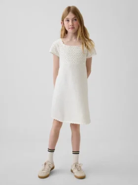 Vestito maglione all’uncinetto per bambini