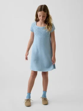 Vestito maglione all’uncinetto per bambini