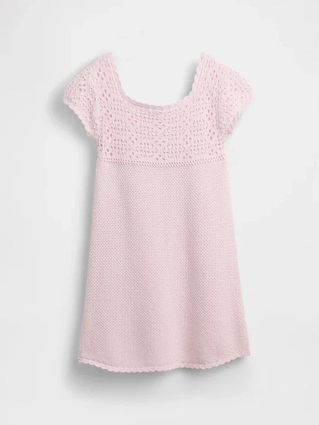 Vestito maglione all’uncinetto per bambini