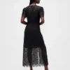 Vestito midi con scollo a V in pizzo
