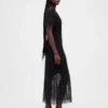 Vestito midi con scollo a V in pizzo