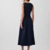 Vestito midi in denim a vita bassa