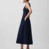 Vestito midi in denim a vita bassa