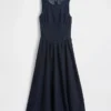 Vestito midi in denim a vita bassa