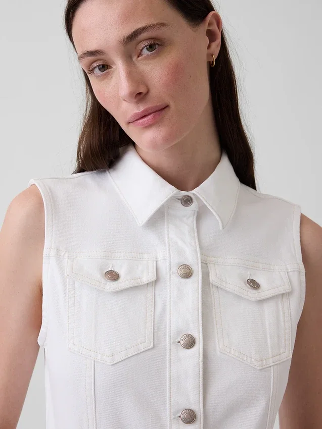 Vestito midi in denim con cintura da annodare