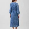 Vestito midi in denim con vita a pezzi