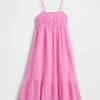 Vestito midi in garza di cotone per bambina