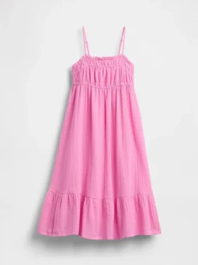 Vestito midi in garza di cotone per bambina