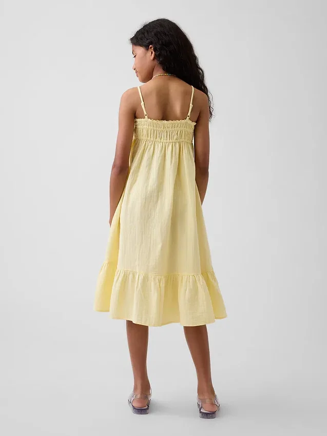 Vestito midi in garza di cotone per bambina