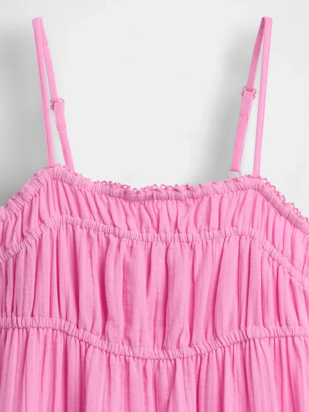 Vestito midi in garza di cotone per bambina