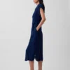 Vestito midi utility in denim con cintura da annodare