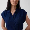 Vestito midi utility in denim con cintura da annodare