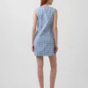 Vestito mini a tubino in denim a quadri