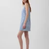 Vestito mini a tubino in denim a quadri