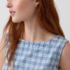 Vestito mini a tubino in denim a quadri