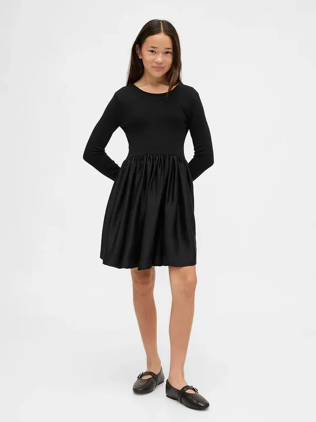 Vestito moderno per bambina in tessuto misto